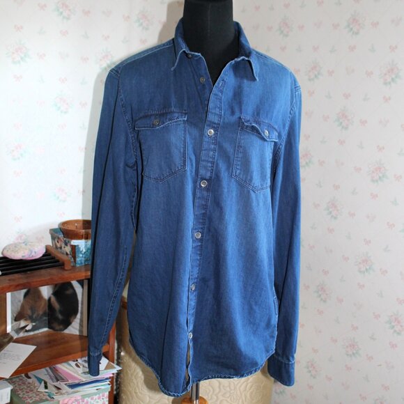 Calvin Klein Jeans Men's Denim Button-Down Shirt, Small - Picture 1 of 9